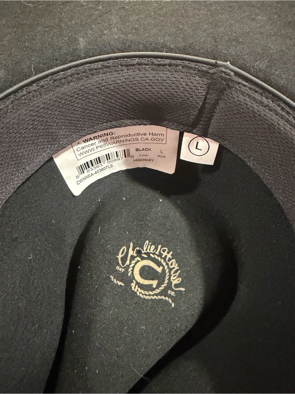 Western Black Felt Cowboy Hat with Concho Band - Picture 2 of 4